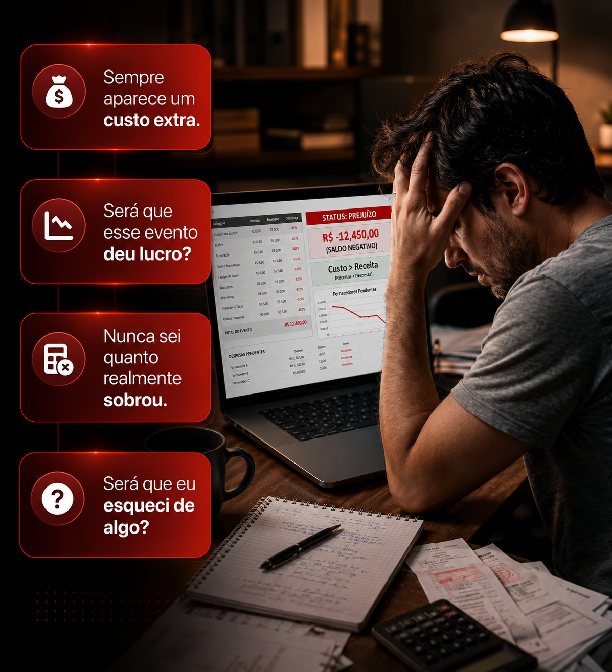 Dores comuns ao organizar eventos sem o simulador