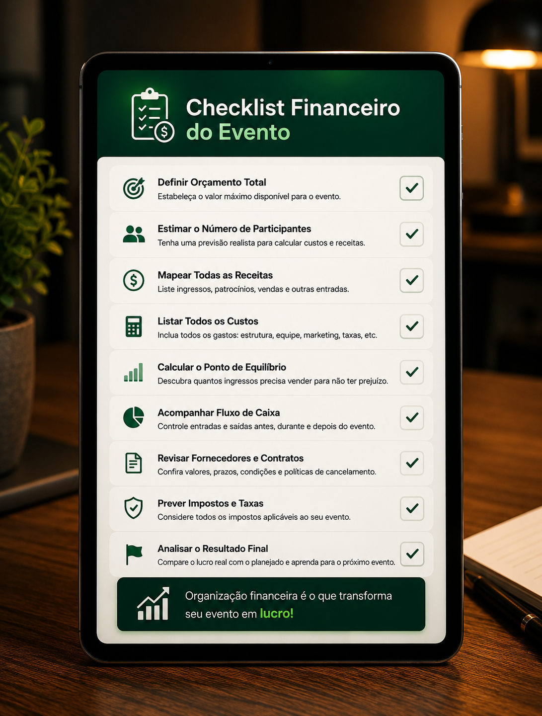 Checklist Financeiro do Evento